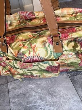 Patricia Nash Floral Canvas Tote with Tan Trim